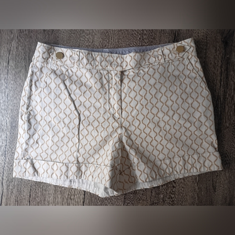 Meadow Rue Cream and Gold Patterned Shorts